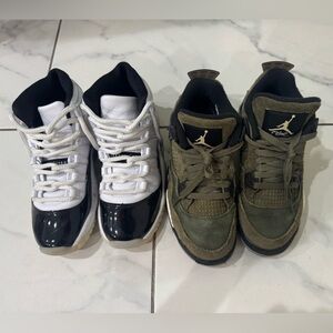 Air Jordan Sneakers in White and Olive